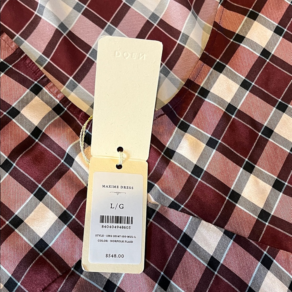 Down Maxime Dress in Norfolk Plaid new with tags - Picture 5 of 5